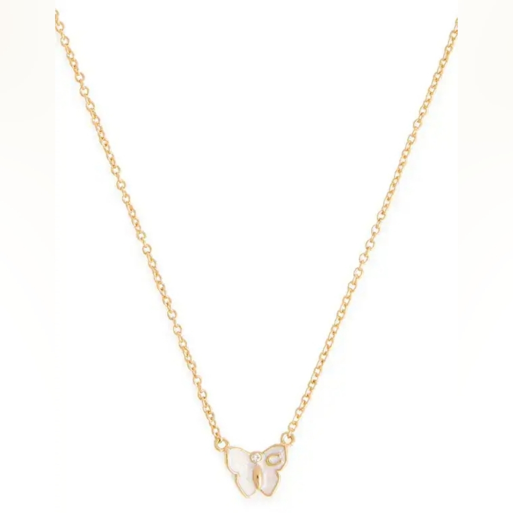 Coach Butterfly Pendant Necklace With C Logo/Pink